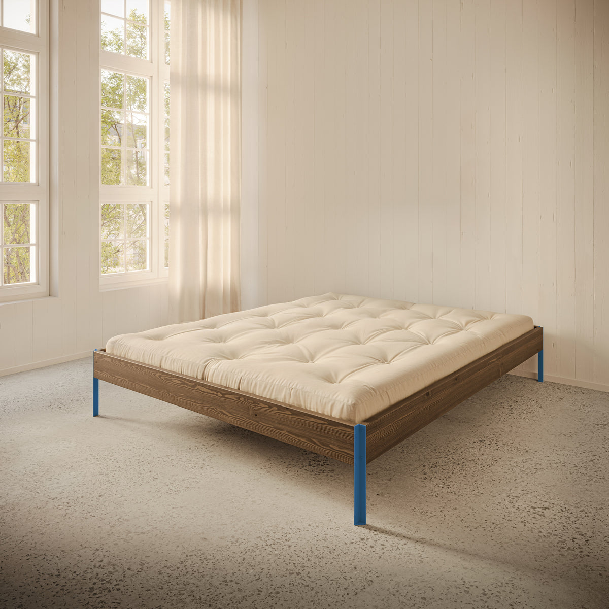 CORE BED CAROB BROWN VIVID BLUE 140X200