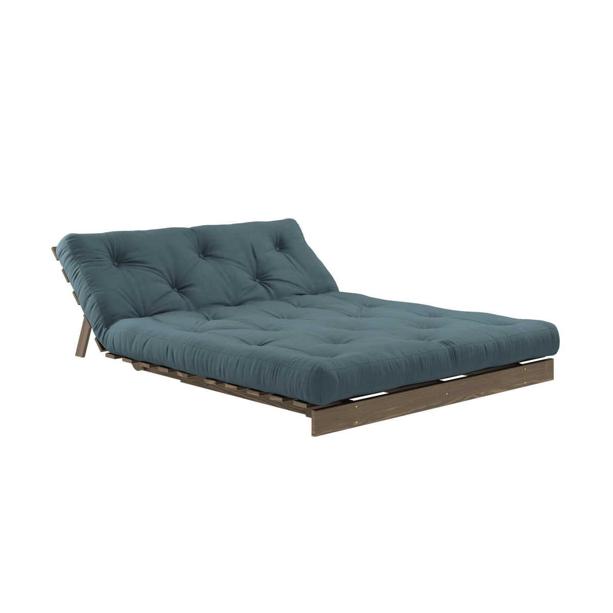 ROOTS CAROB BROWN 140 X 200 W. ROOTS MATTRESS PETROL BLUE