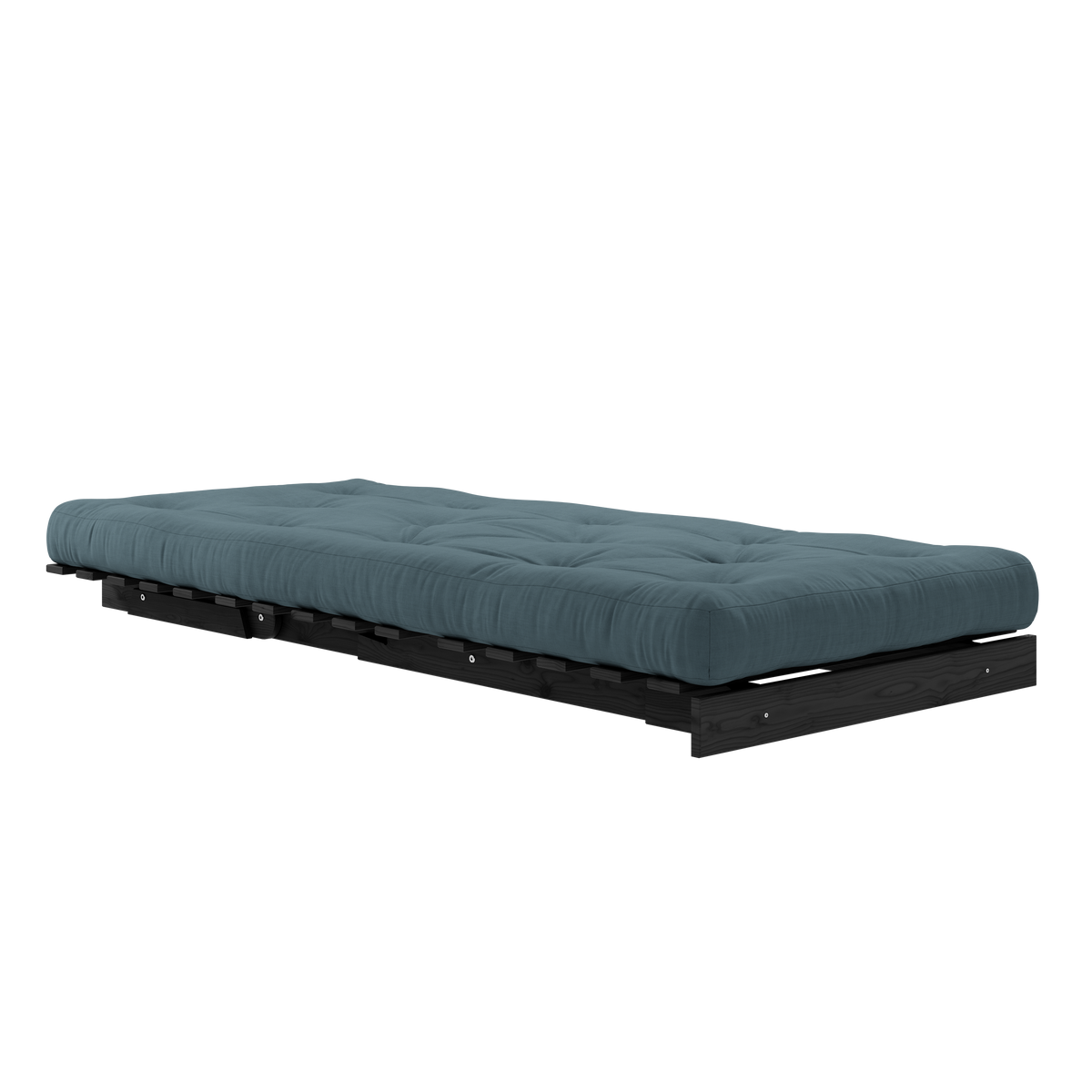 ROOTS BLACK NIGHT LACQUERED 90 X 200 W. ROOTS MATTRESS PETROL BLUE