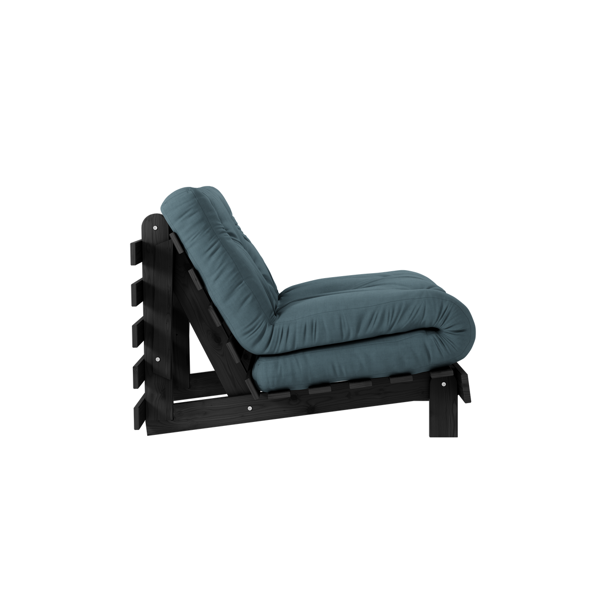 ROOTS BLACK NIGHT LACQUERED 90 X 200 W. ROOTS MATTRESS PETROL BLUE