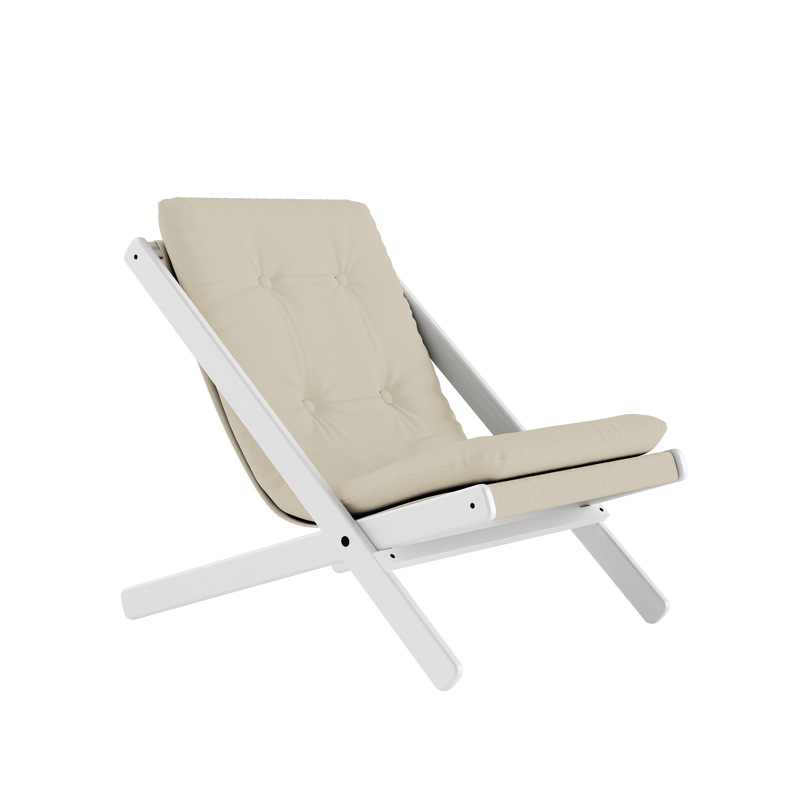 BOOGIE WHITE LACQUERED BEECH W. BOOGIE MATTRESS BEIGE