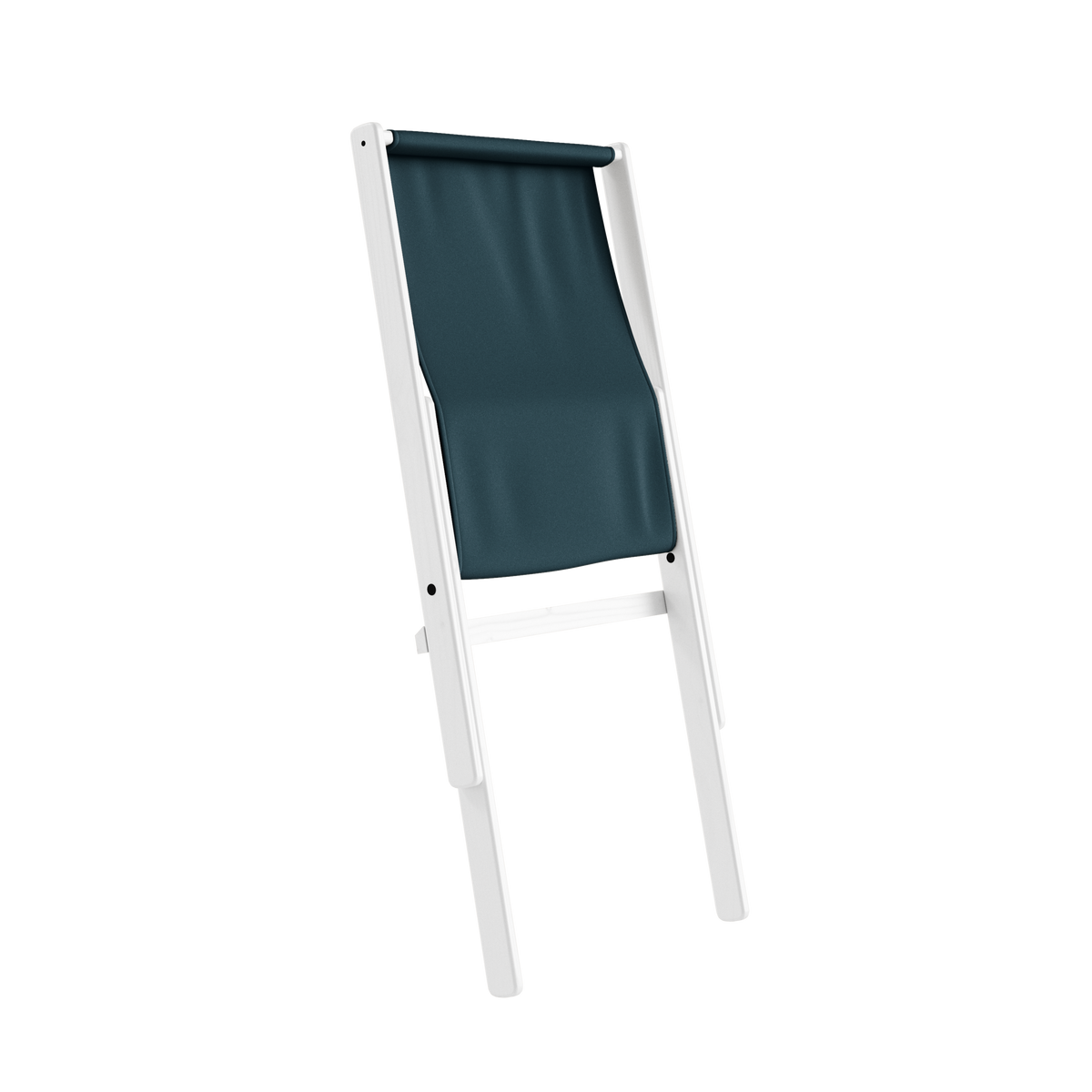BOOGIE WHITE LACQUERED BEECH W. BOOGIE MATTRESS PETROL BLUE