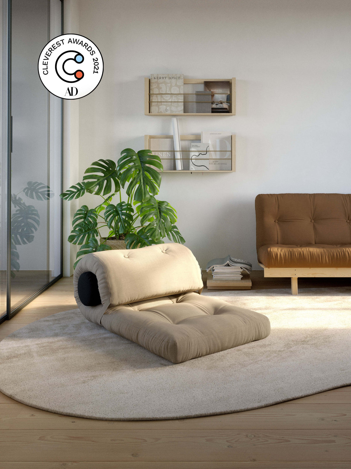 WRAP CLAY BROWN W. 1 CUSHION DARK GREY