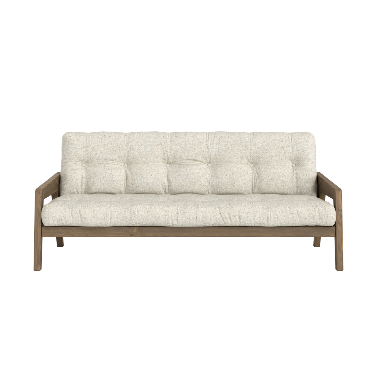 GRAB CAROB BROWN LACQUERED W. 5-LAYER MIXED MATTRESS SOFT CHALK