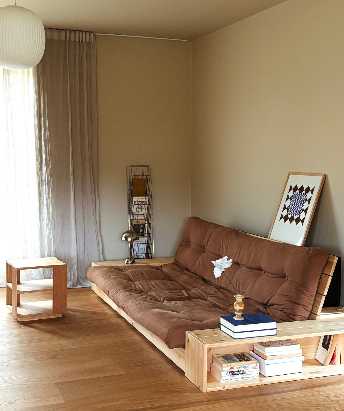 BASE CLEAR LACQUERED W. 2 SIDEBOXES CLEAR W. 5-LAYER MIXED MATTRESS SEAWEED