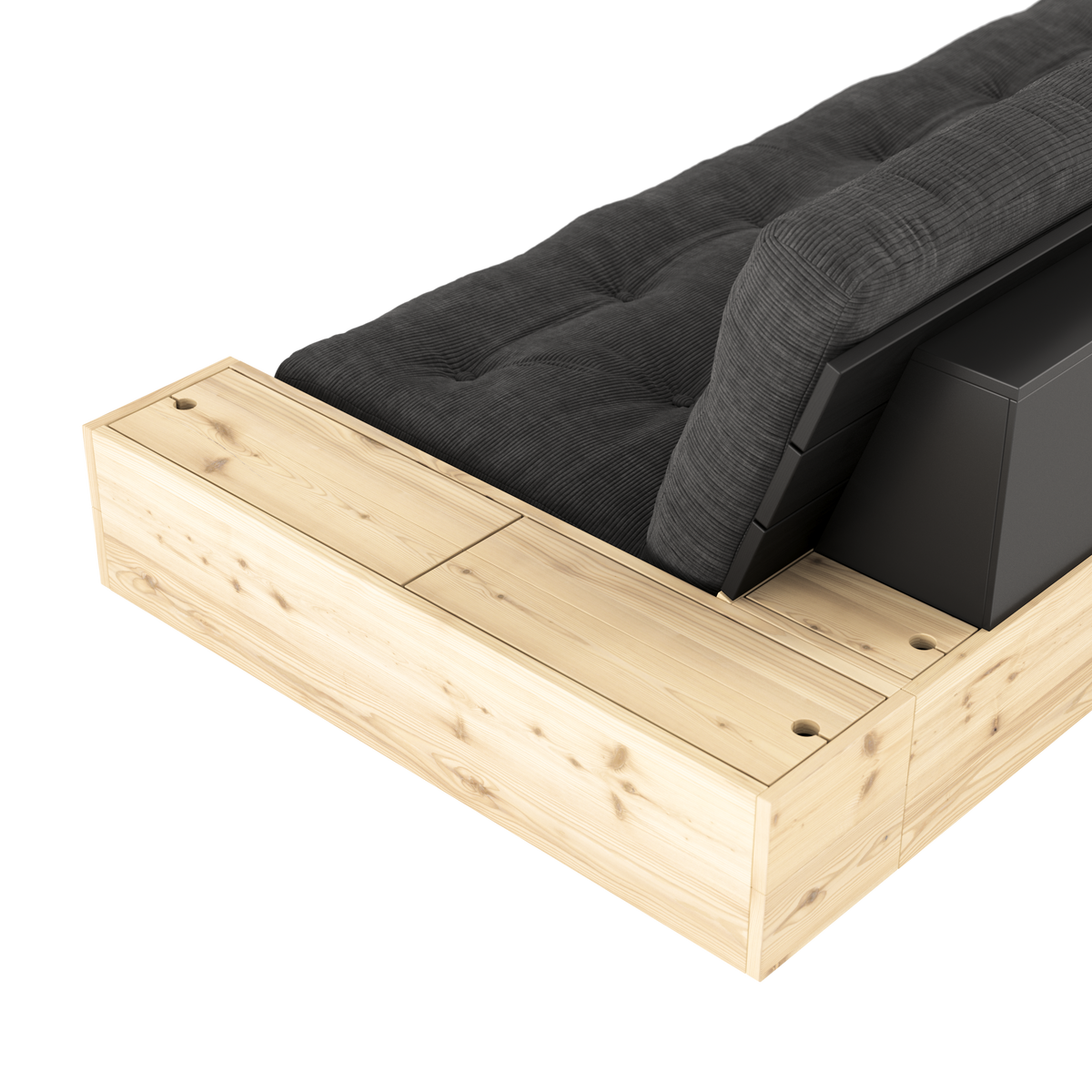 BASE COBALT BLUE LACQUERED W. 2 SIDEBOXES CLEAR W. 5-LAYER MIXED MATTRESS ROYAL BLUE