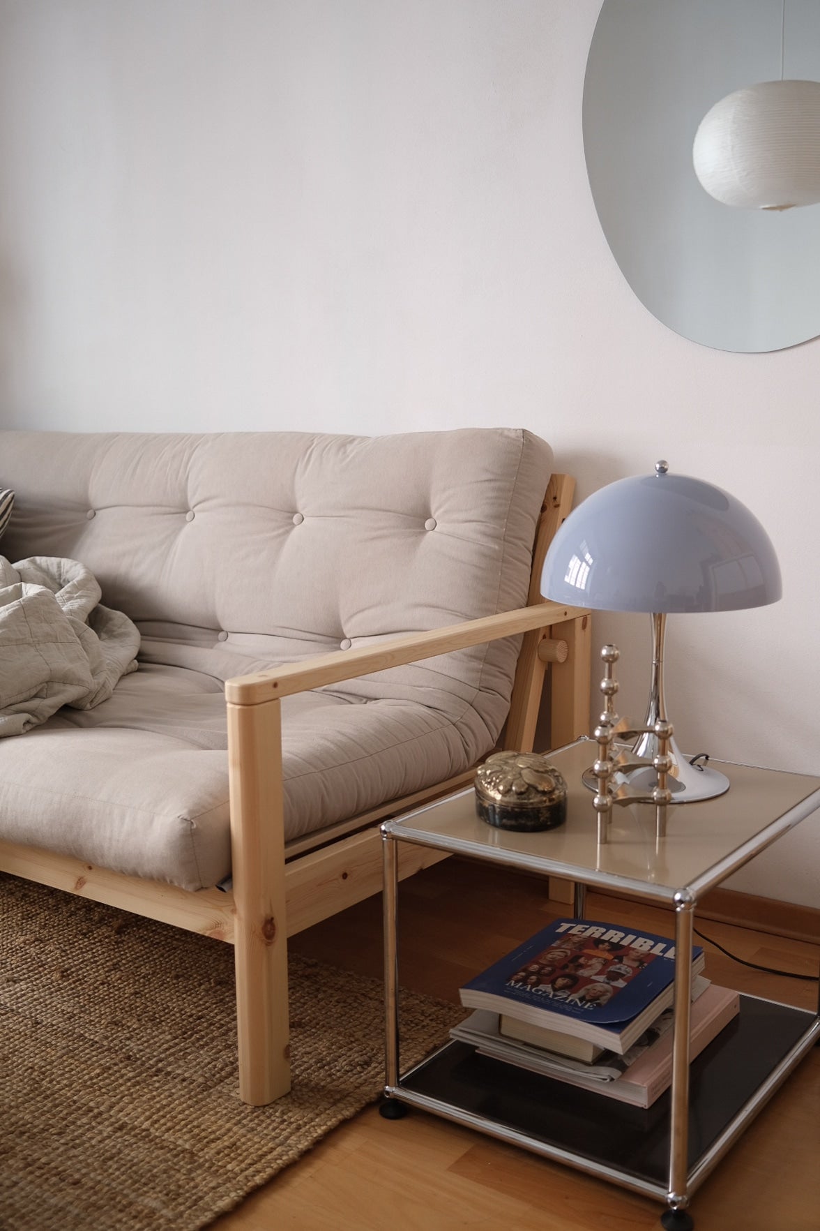 POMMEAU CAROUBE MARRON AVEC MATELAS MIXTE 5 COUCHES GRIS FONCÉ