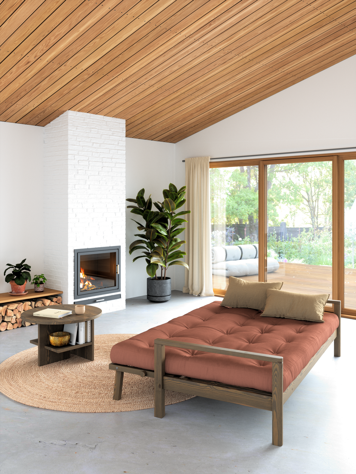 KNOB CLEAR LACQUERED W. 5-LAYER MIXED MATTRESS SEAWEED