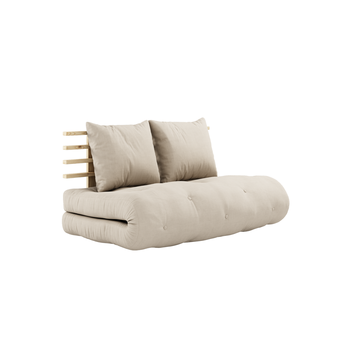 SHIN SANO CLEAR LACQUERED W. SHIN SANO MATTRESS SET BEIGE