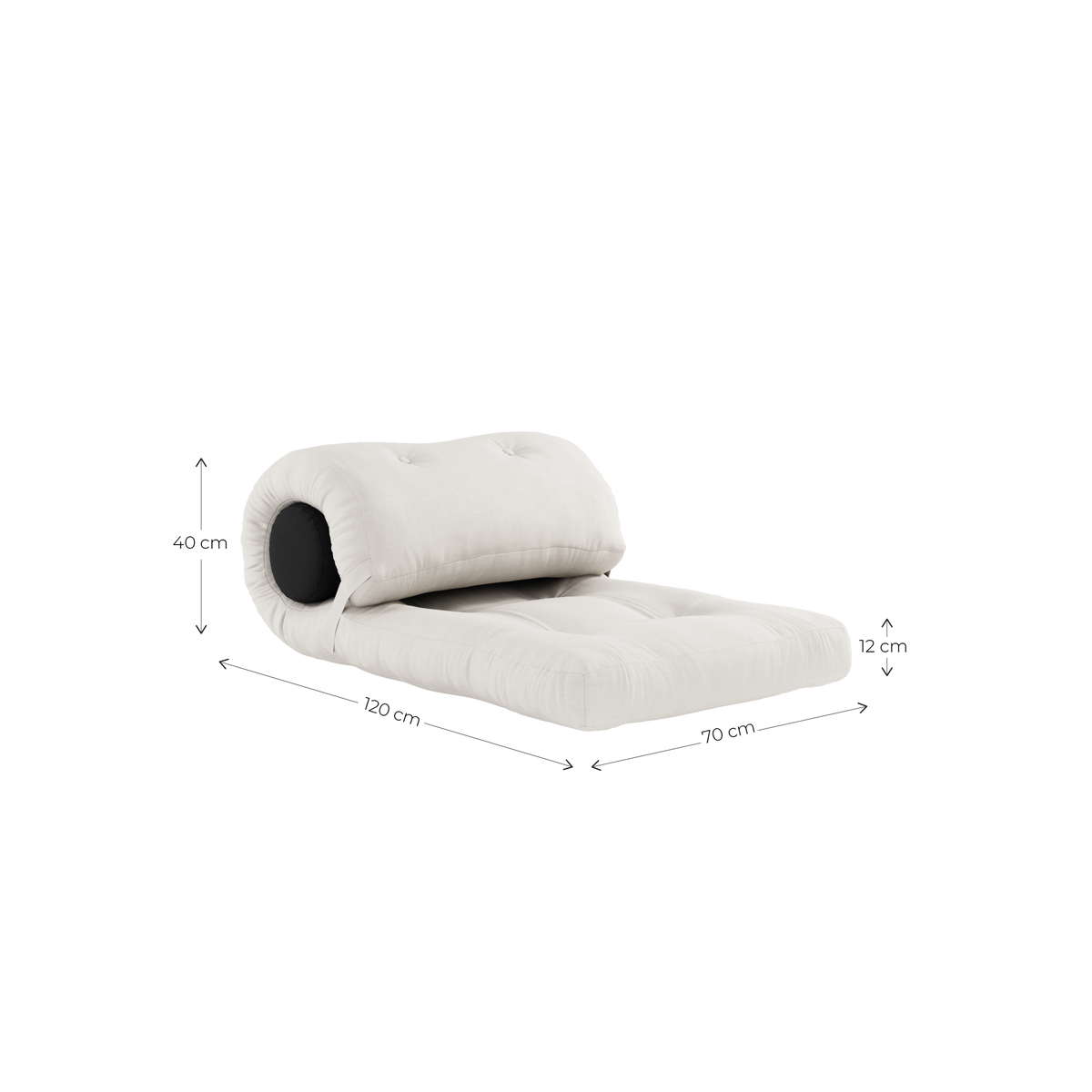 WRAP GRIS AVEC 1 COUSSIN GRIS FONCÉ